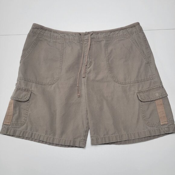 Cabela's Cargo Shorts Size 14 Outdoor Hiking Utility Pockets Khaki Mid Rise - Picture 1 of 13